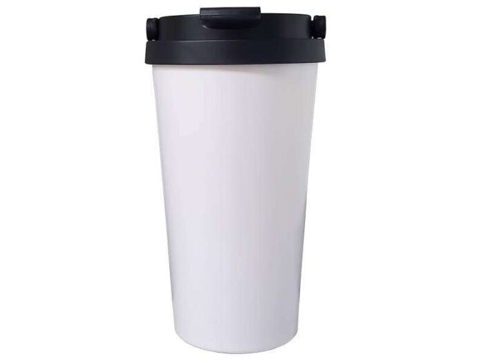 <b>Timcof - White</b> (500ml) Double wall stainless Steel Coffee Mug - Image 2