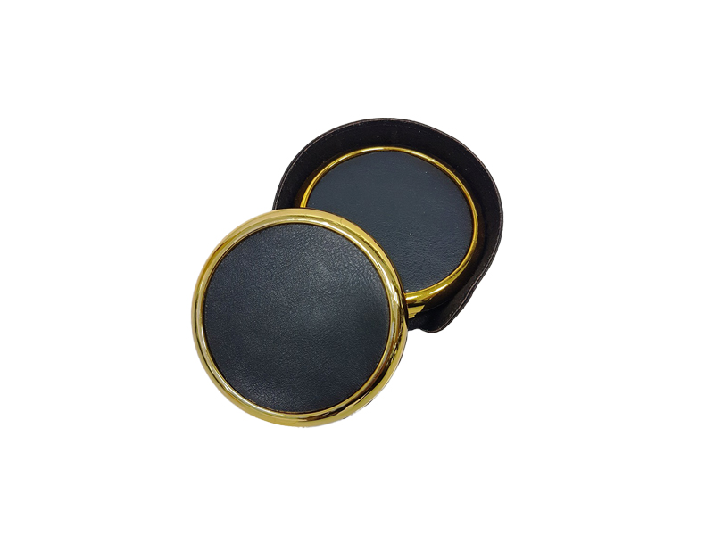 Genaco — Black Coasters with Golden Rim