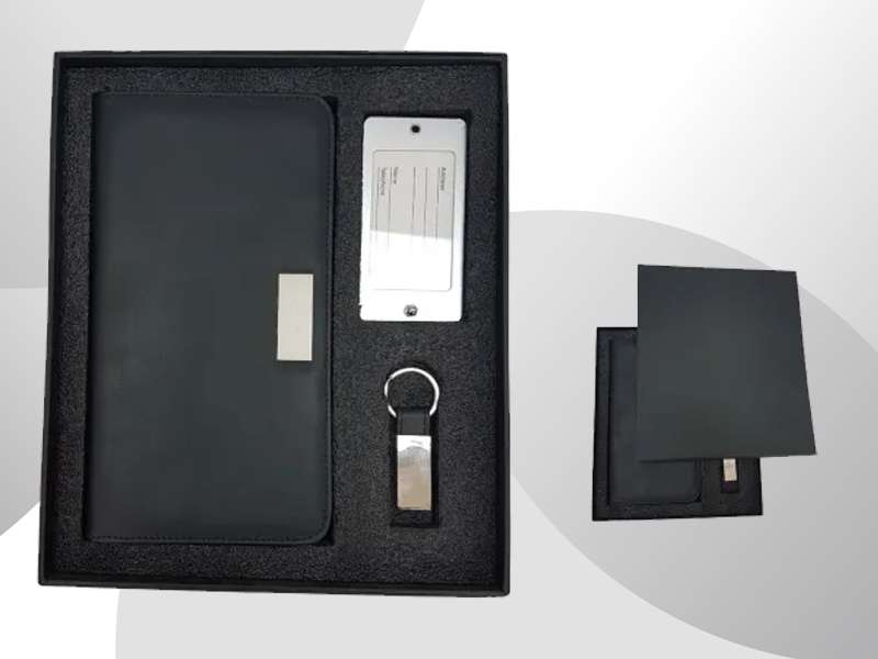 Travel set go — With leatherette Passport holder, metal luggage tag, & key chain