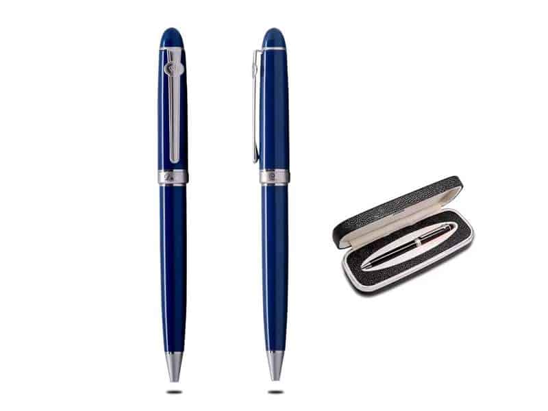 Duke Dignity — Blue metal pen with silver trimmings