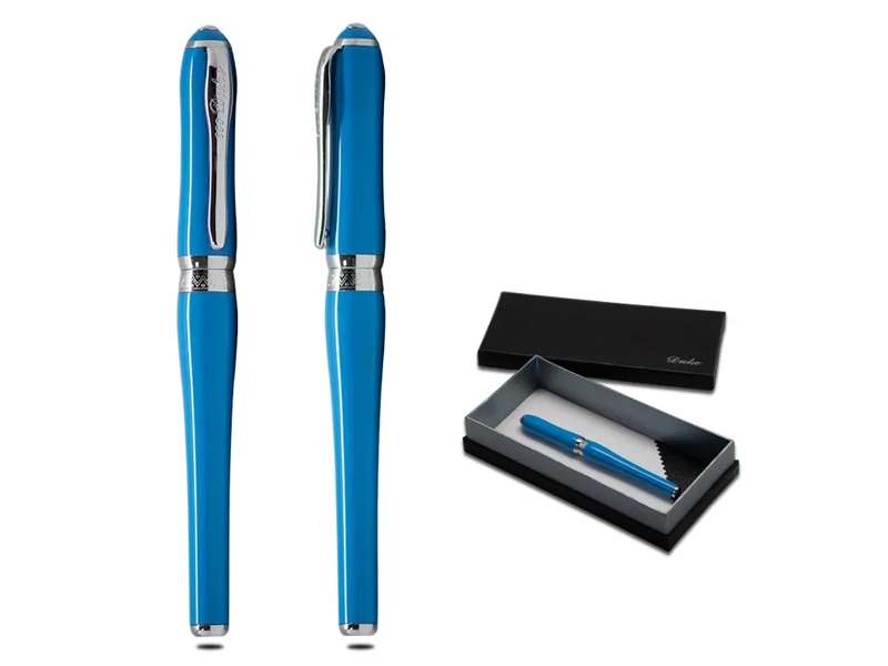 Duke Lady — blue Pen with a silver chrome strimming