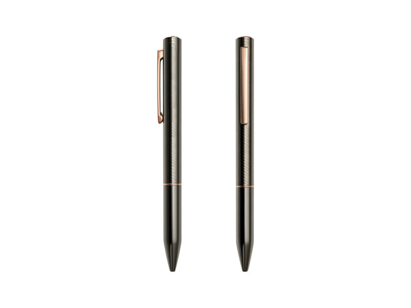 Contra — Gun Metal Finish Ball Pen with Grooves & Copper Accents